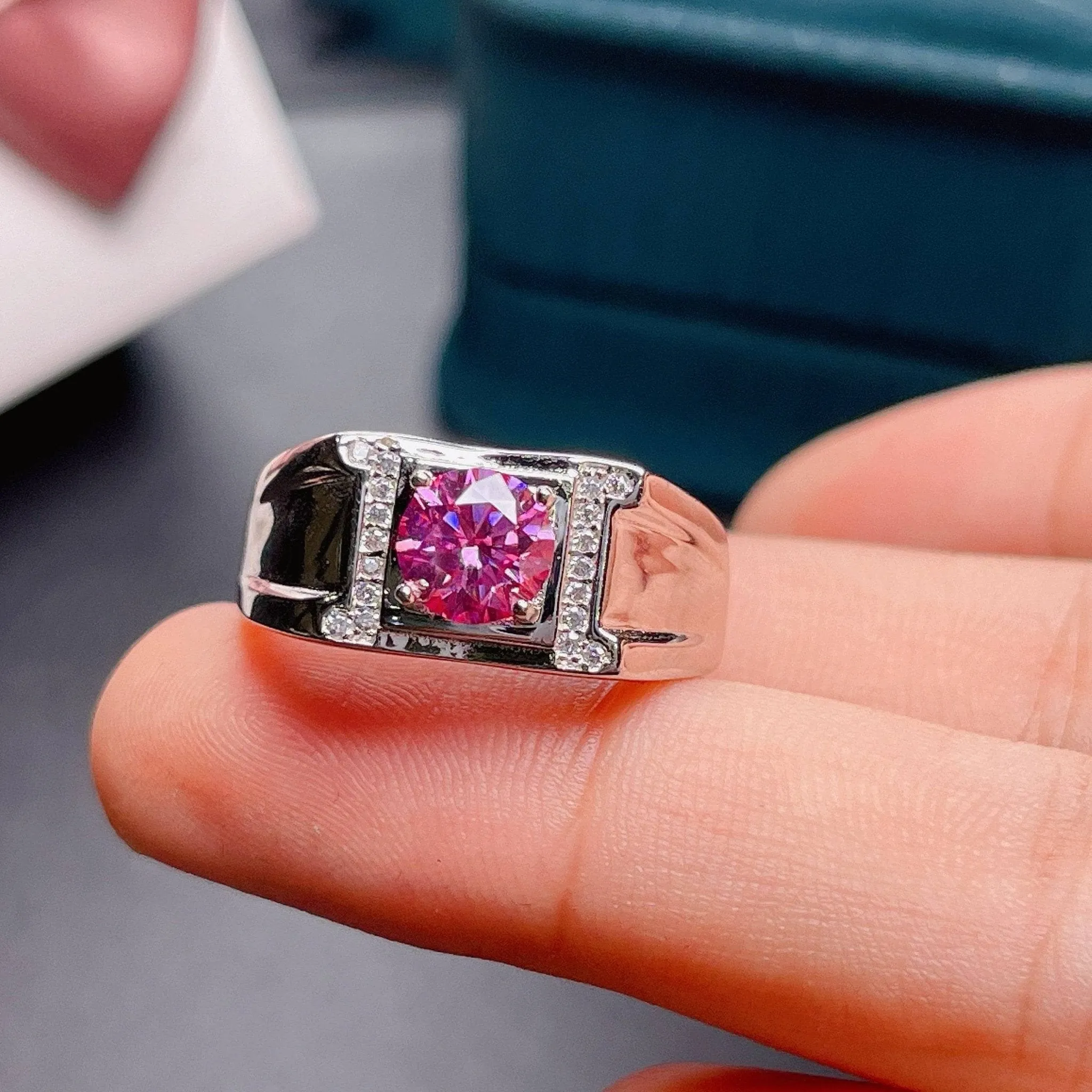 1.0 Ct Pink Diamond Men's Ring