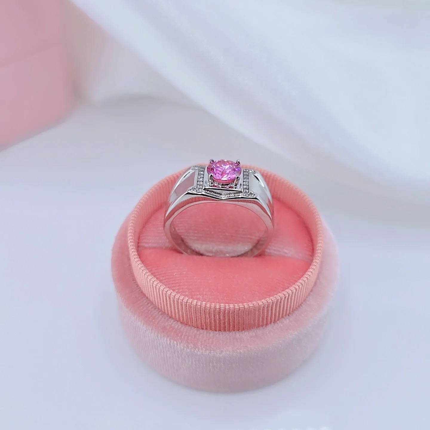 1.0 Ct Pink Diamond Men's Ring