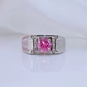 1.0 Ct Pink Diamond Men's Ring