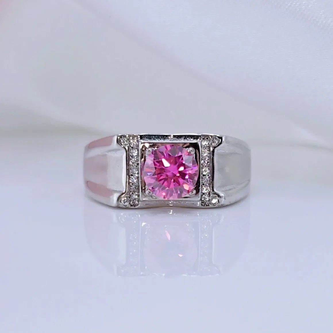 1.0 Ct Pink Diamond Men's Ring