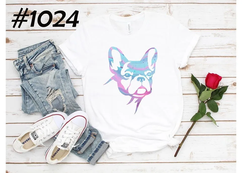 #1024 Pastel Frenchie Face Silhouette