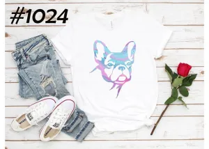 #1024 Pastel Frenchie Face Silhouette