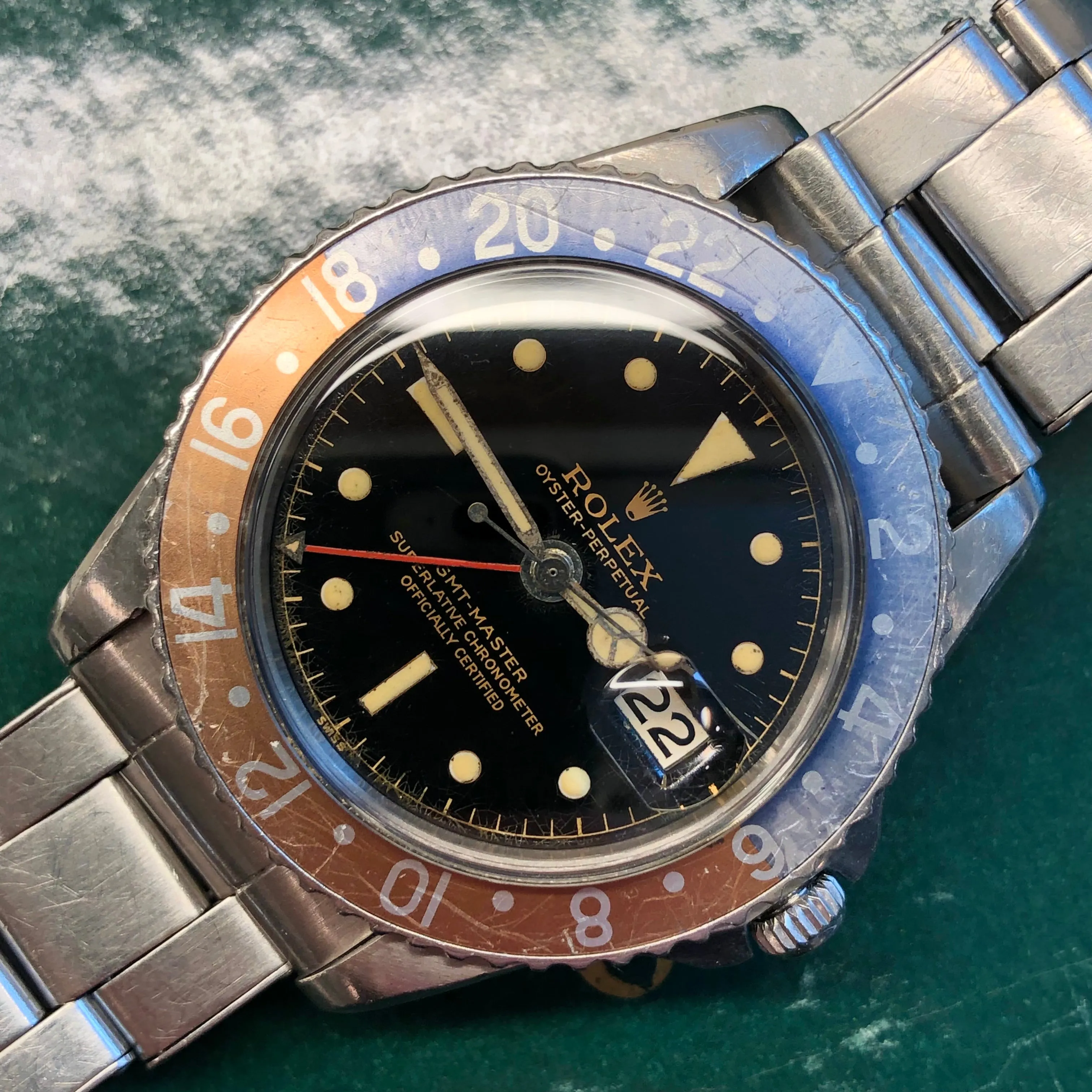 1960 Rolex GMT MASTER 1675 Gilt Chapter Ring Dial PCG Pepsi Automatic Wristwatch