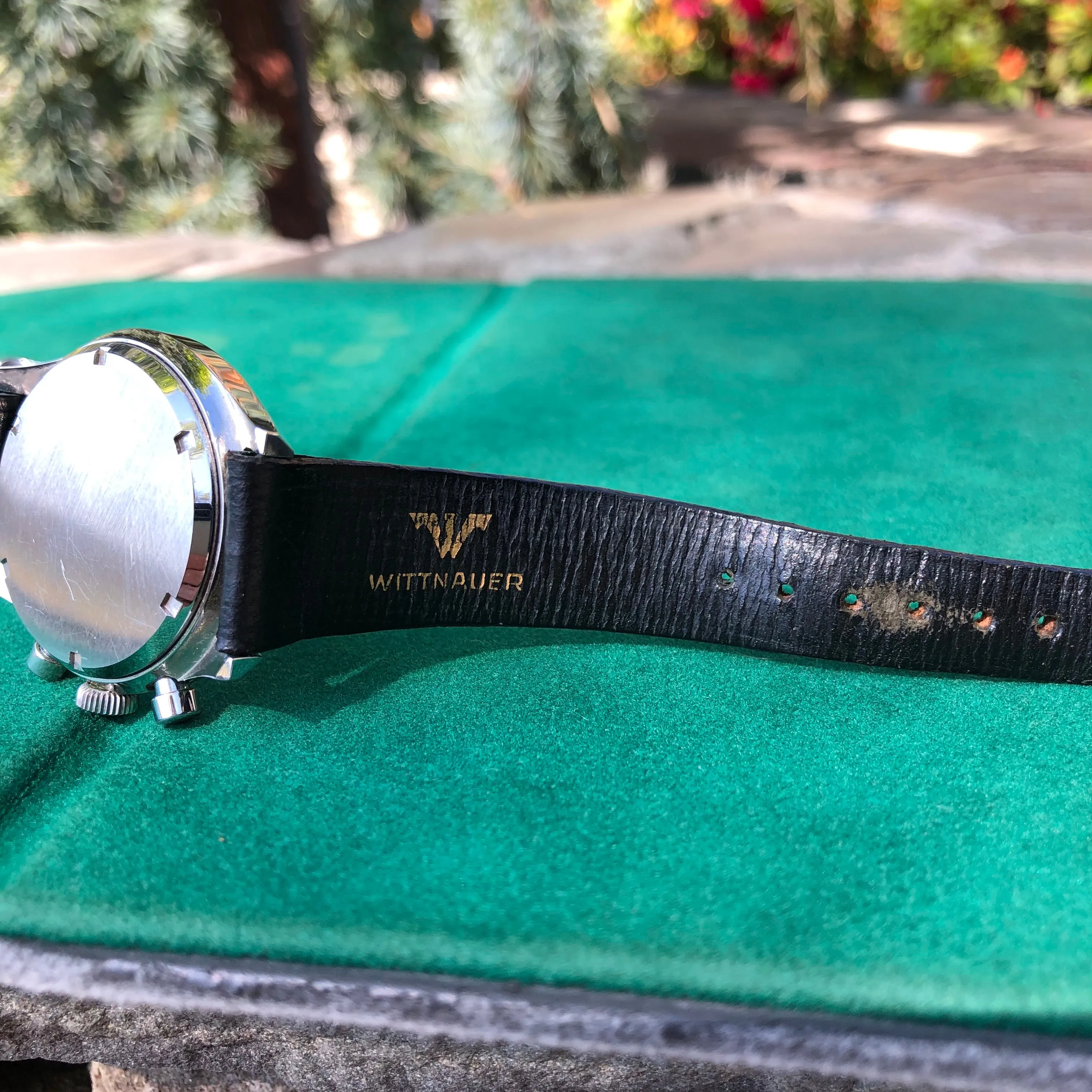 1960s Vintage Wittnauer 235T Stainless Steel Chronograph Valjoux 72 36mm 6002 Wristwatch
