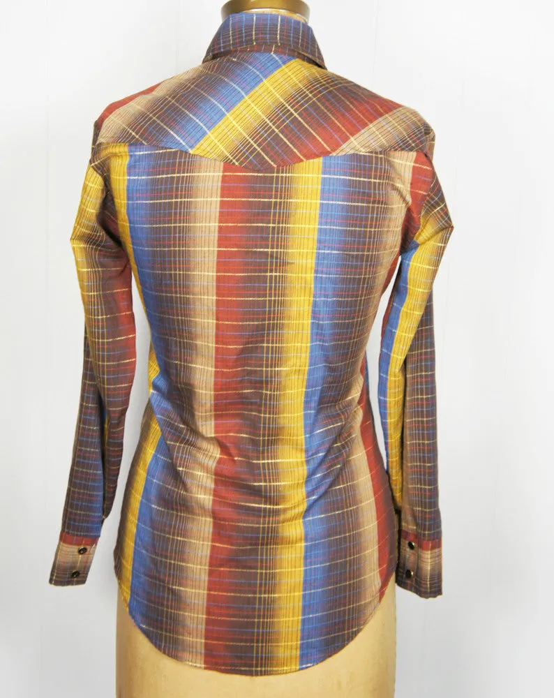 1970's Multicolor Western w/ Gold Stripes - Size XS