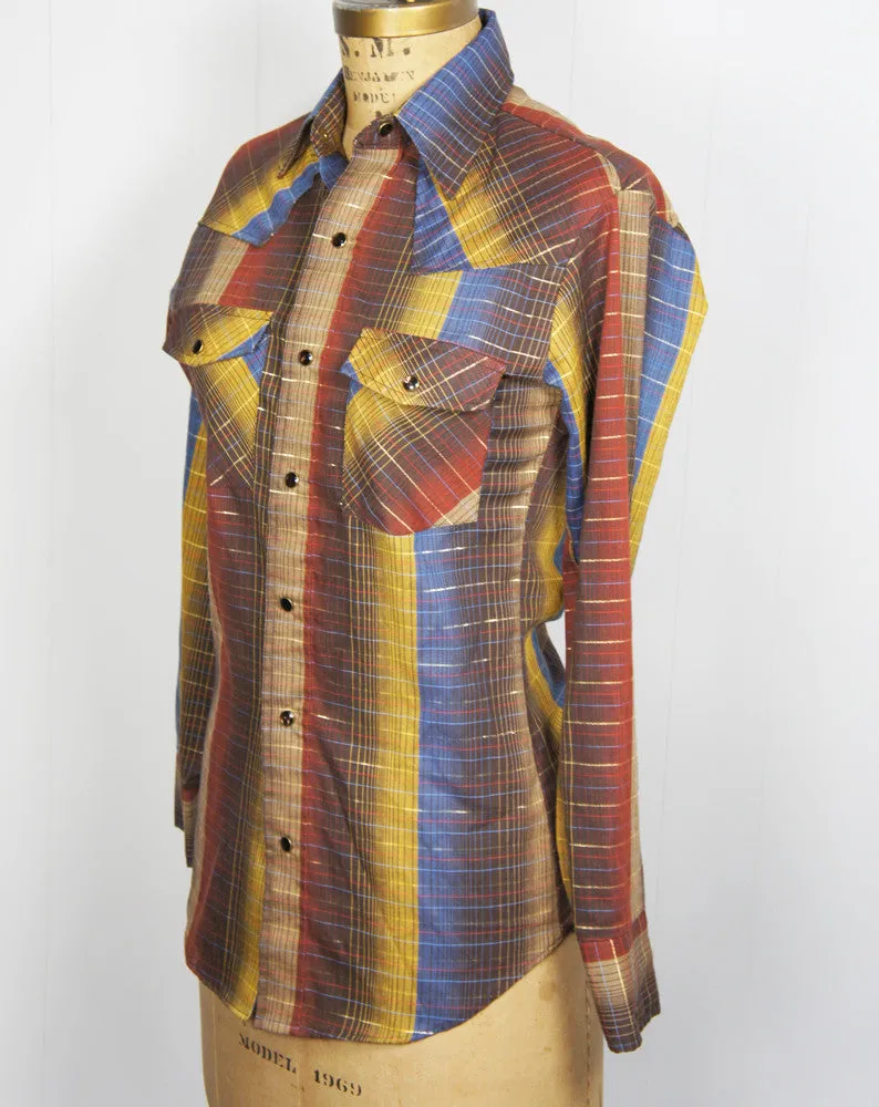 1970's Multicolor Western w/ Gold Stripes - Size XS