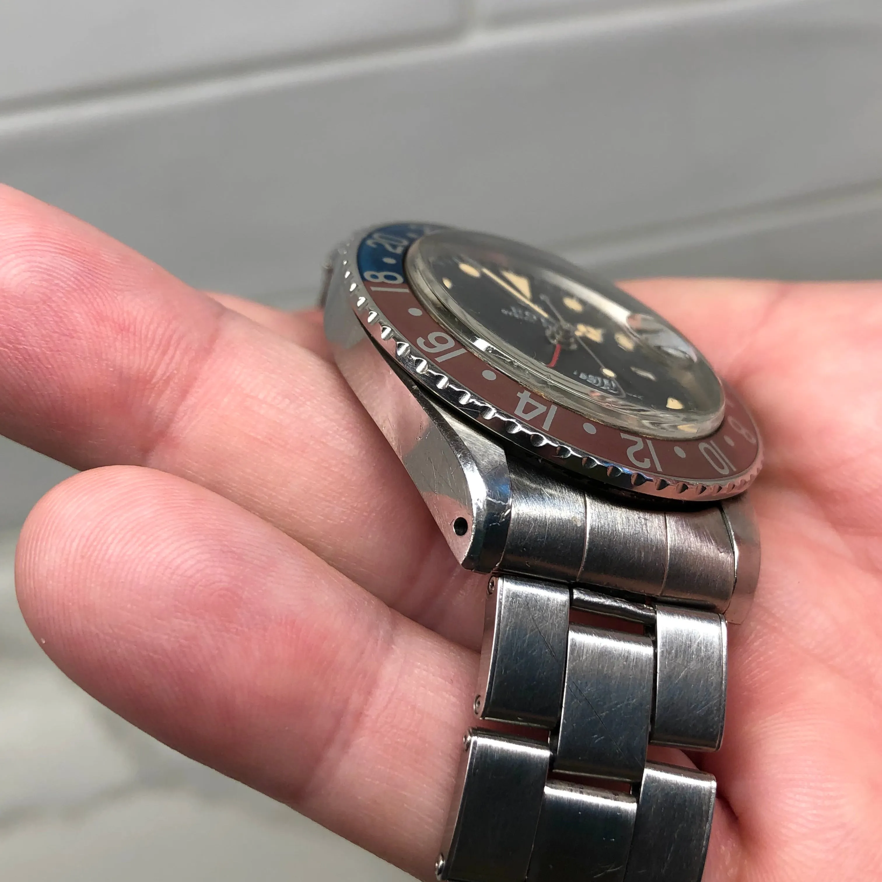 1971 Rolex GMT MASTER 1675 Mk 2 Pepsi Matte Dial Stainless Steel Automatic Wristwatch