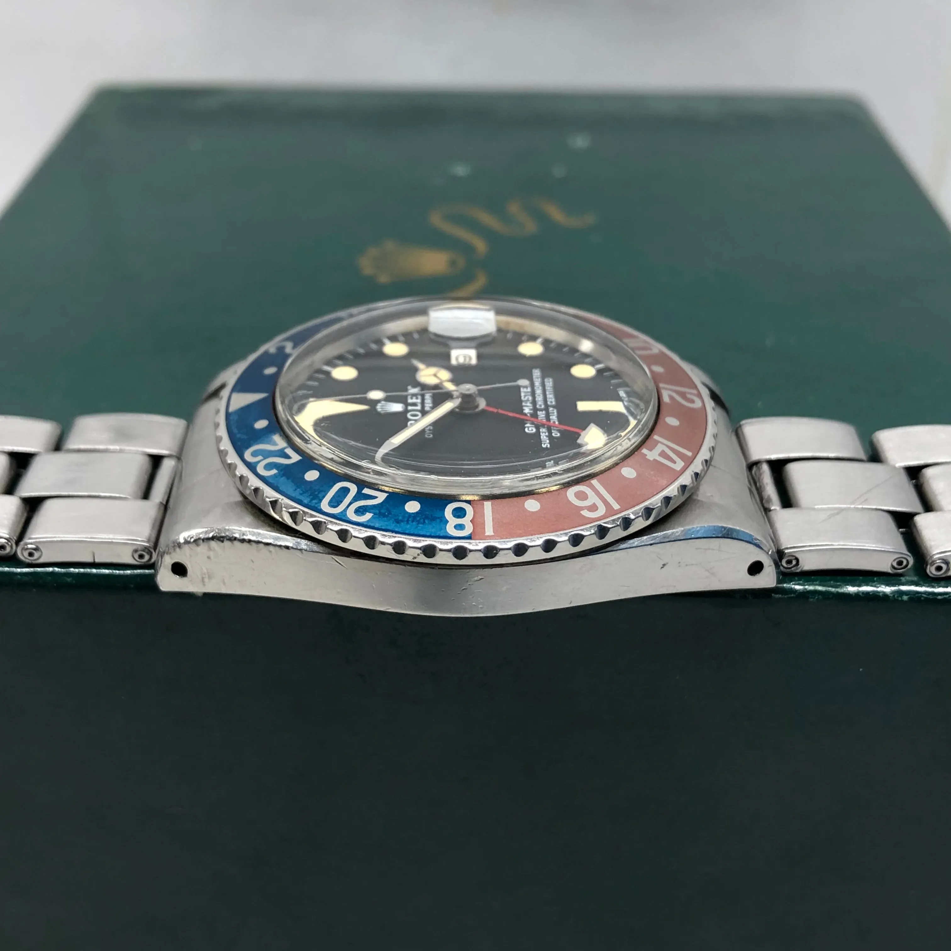 1971 Rolex GMT MASTER 1675 Mk 2 Pepsi Matte Dial Stainless Steel Automatic Wristwatch