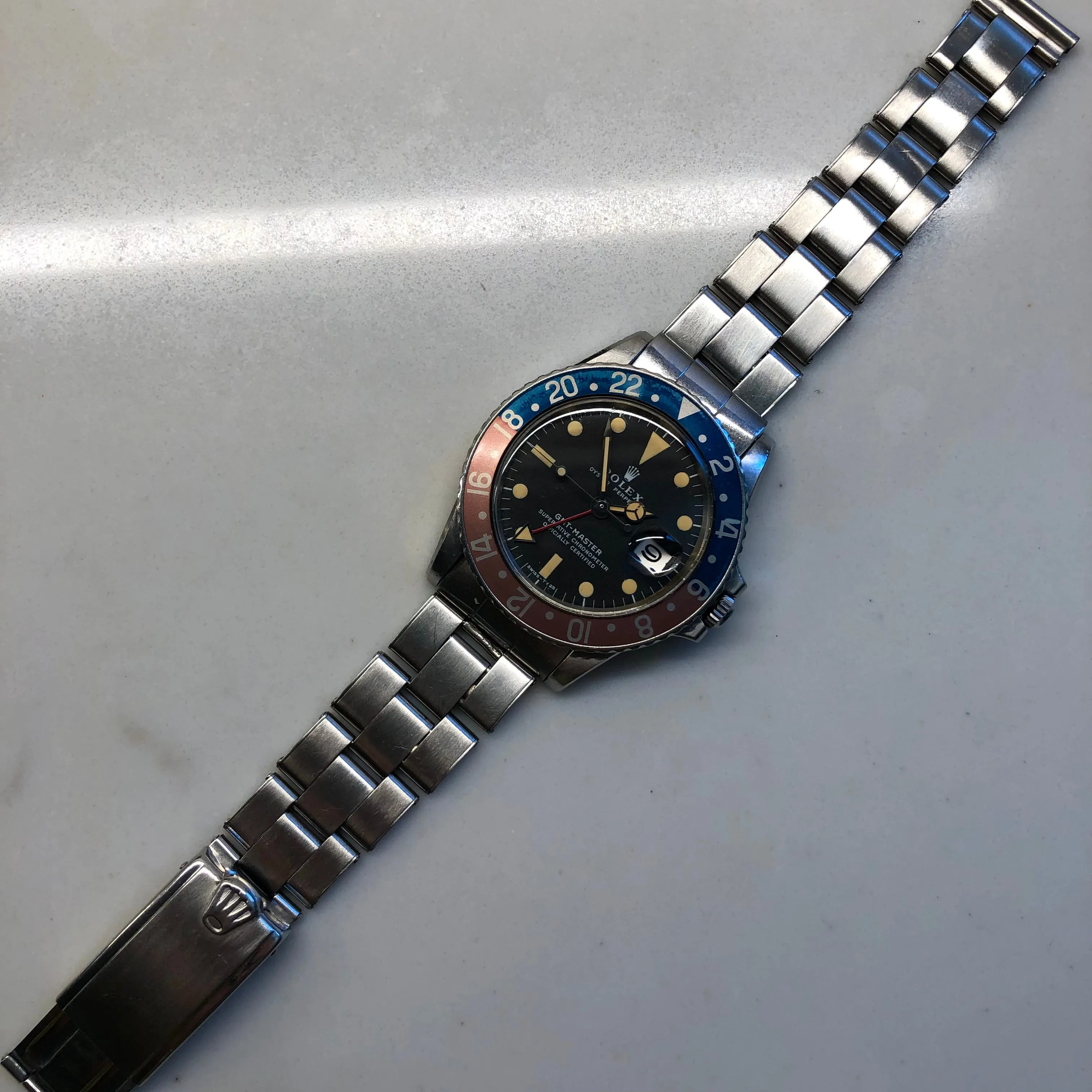 1971 Rolex GMT MASTER 1675 Mk 2 Pepsi Matte Dial Stainless Steel Automatic Wristwatch