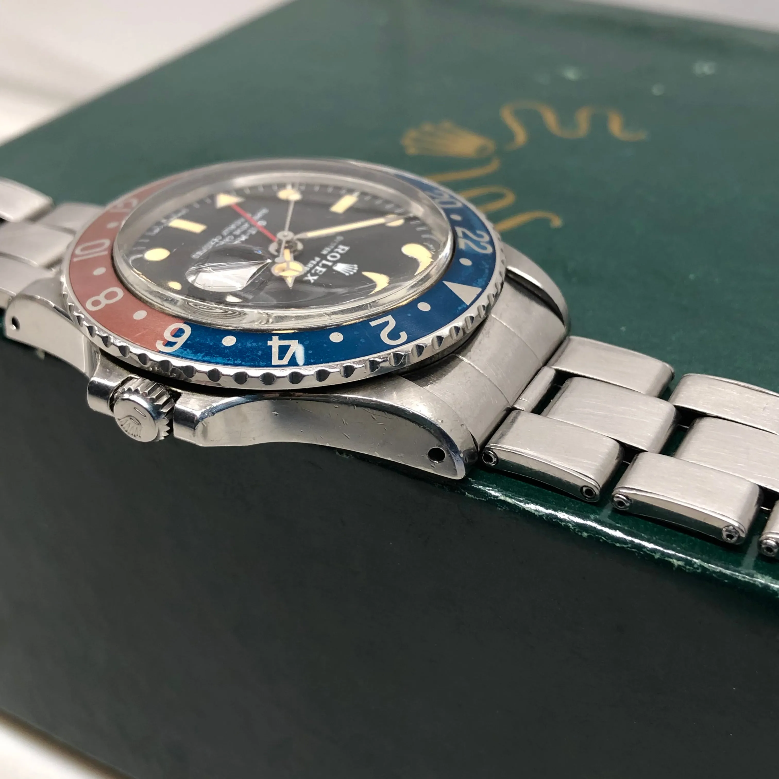 1971 Rolex GMT MASTER 1675 Mk 2 Pepsi Matte Dial Stainless Steel Automatic Wristwatch