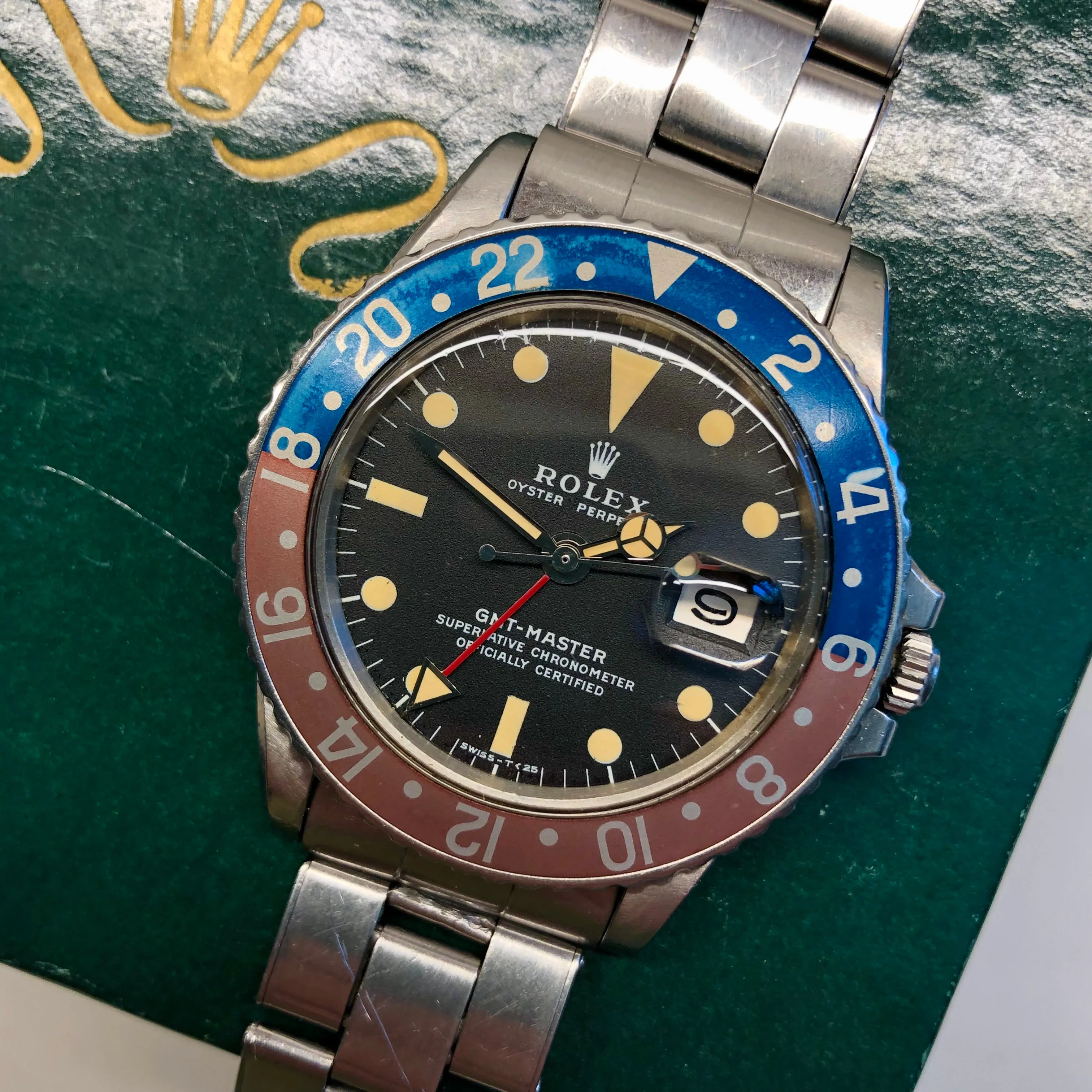 1971 Rolex GMT MASTER 1675 Mk 2 Pepsi Matte Dial Stainless Steel Automatic Wristwatch
