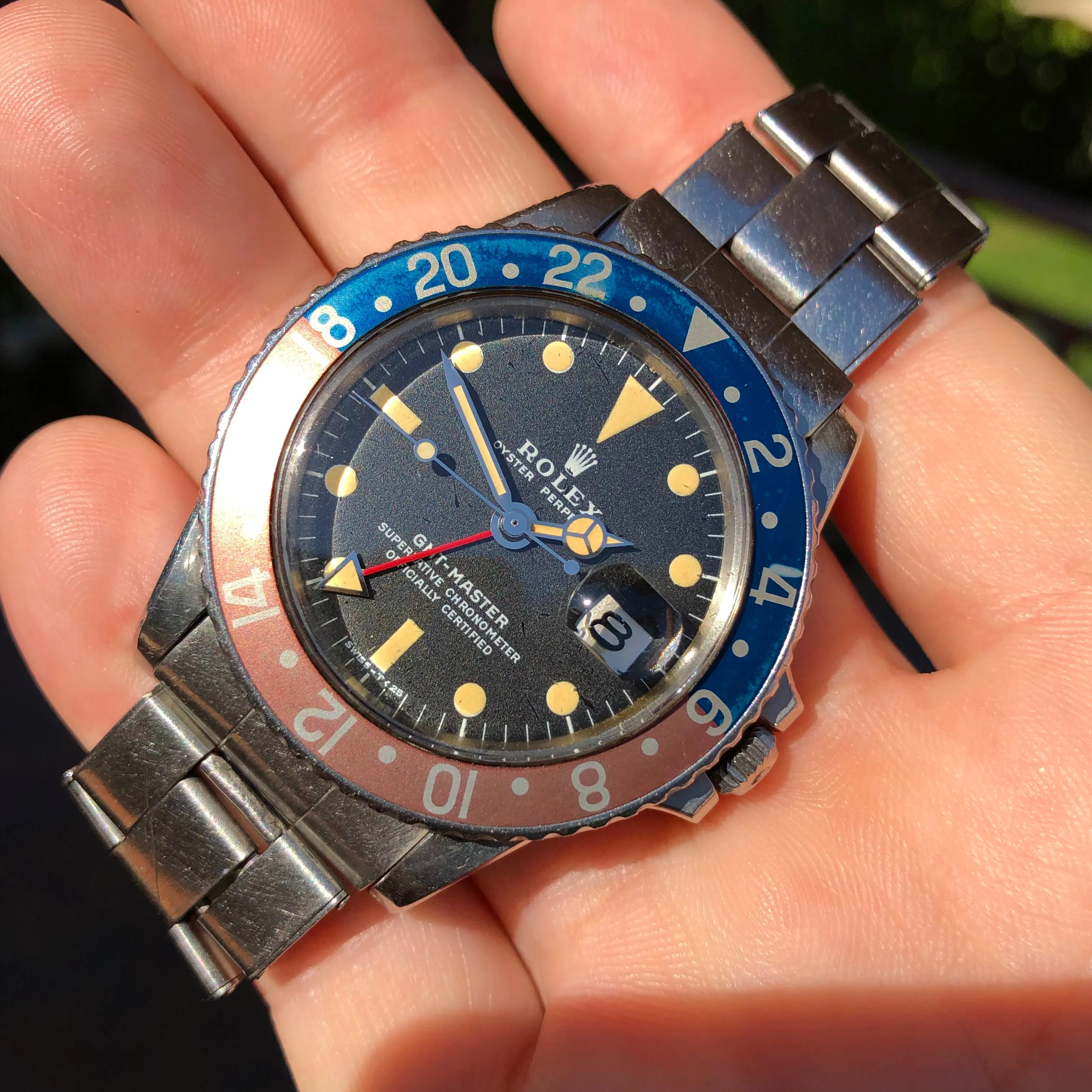 1971 Rolex GMT MASTER 1675 Mk 2 Pepsi Matte Dial Stainless Steel Automatic Wristwatch