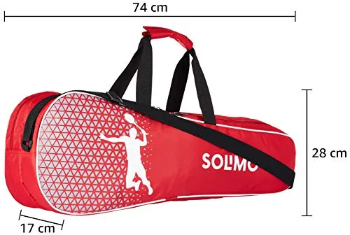 Amazon Brand - Solimo Badminton Kit Bag, Rapid, Red