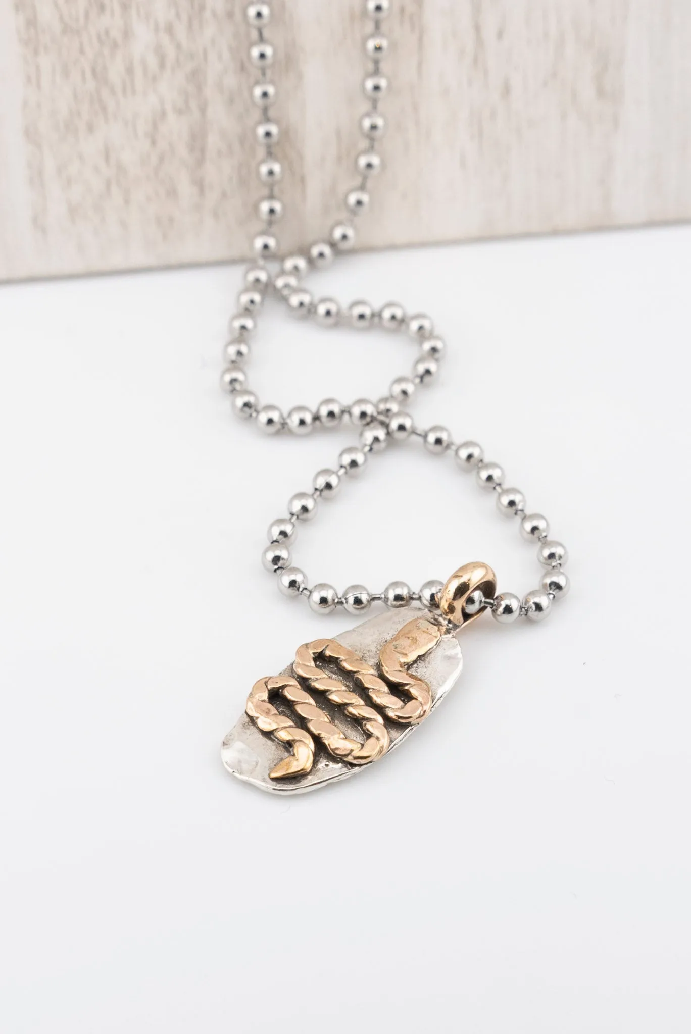 AMY LEA Sterling & Gold Snake On Ball Chain