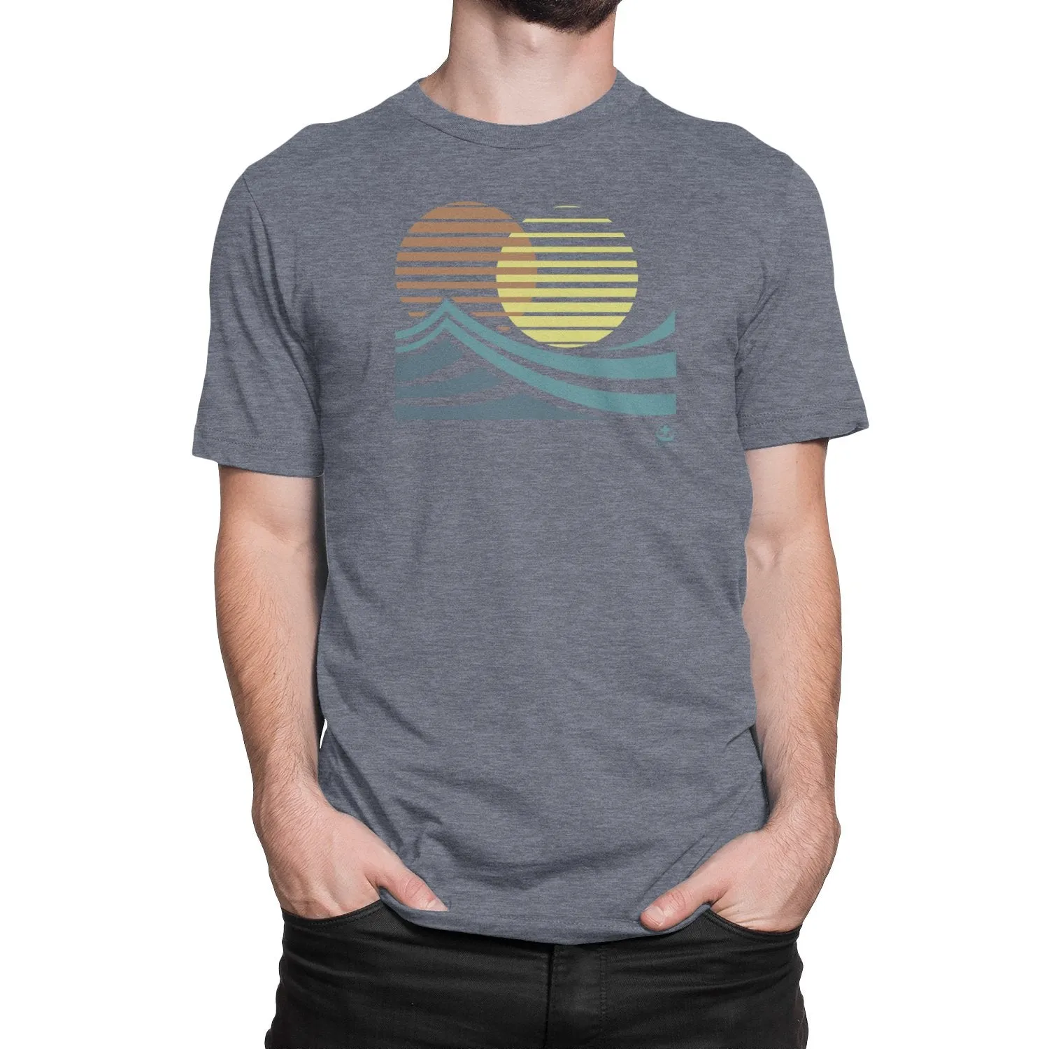 Awesome Men’s Twin Sun Surf Graphic T-Shirt