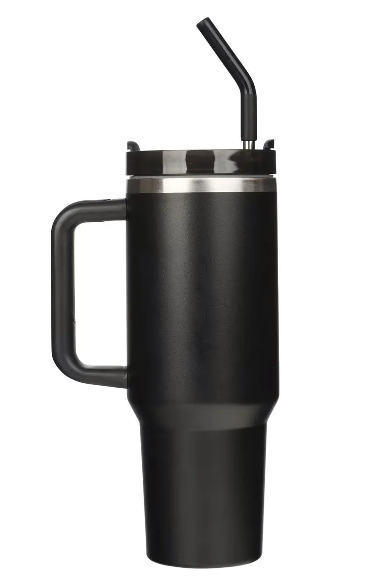 Be Strong in the Lord Lion Black 40 oz Tumbler with Straw