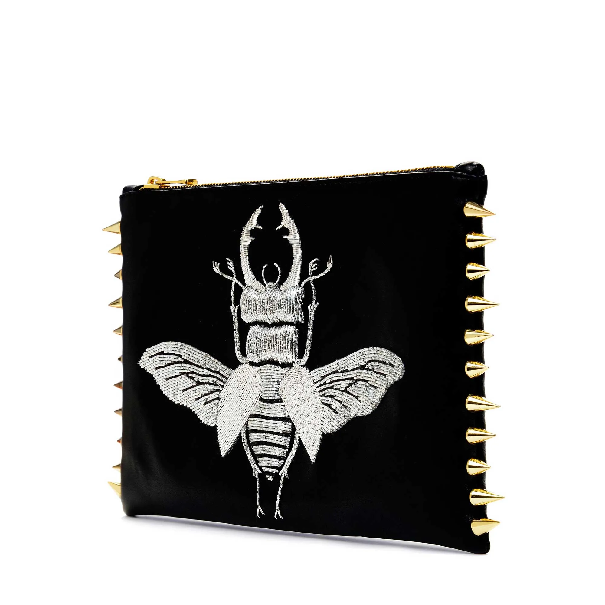BEETLE EMBROIDERED CLUTCH BAG