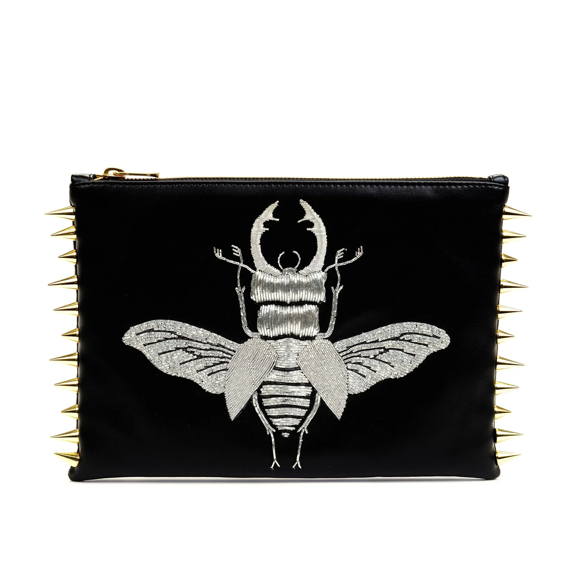 BEETLE EMBROIDERED CLUTCH BAG