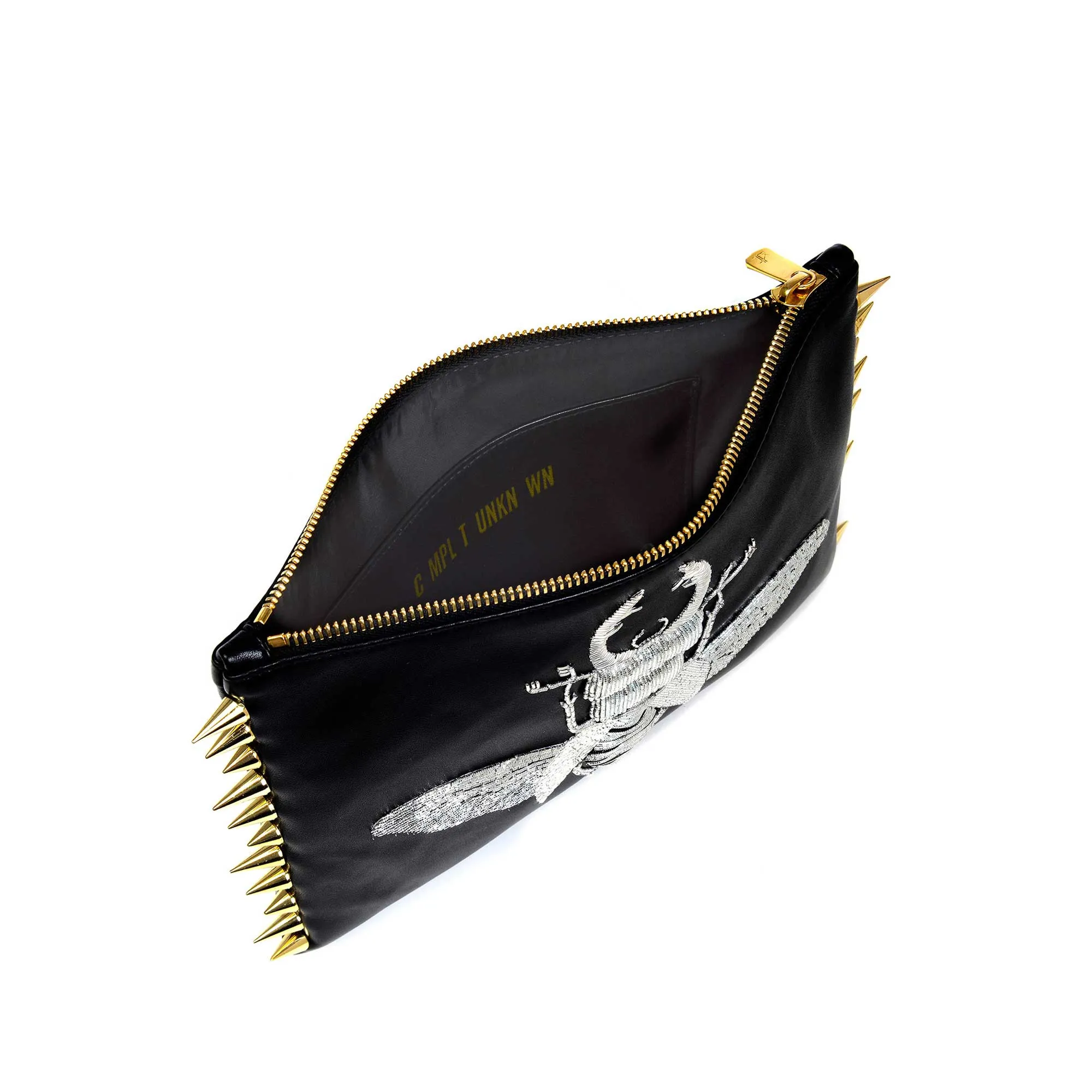 BEETLE EMBROIDERED CLUTCH BAG