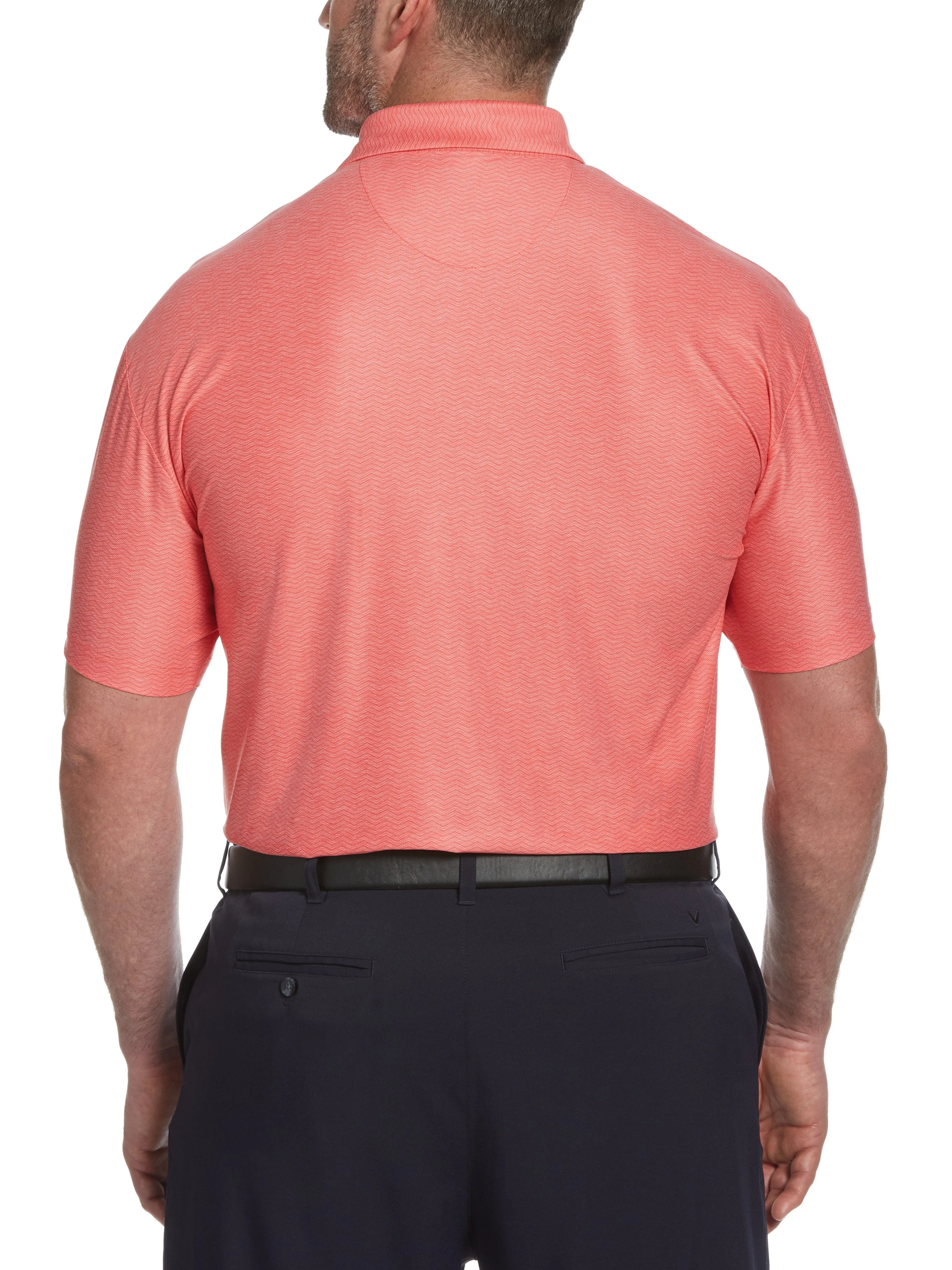 Big & Tall Jaspe Geometric Print Polo