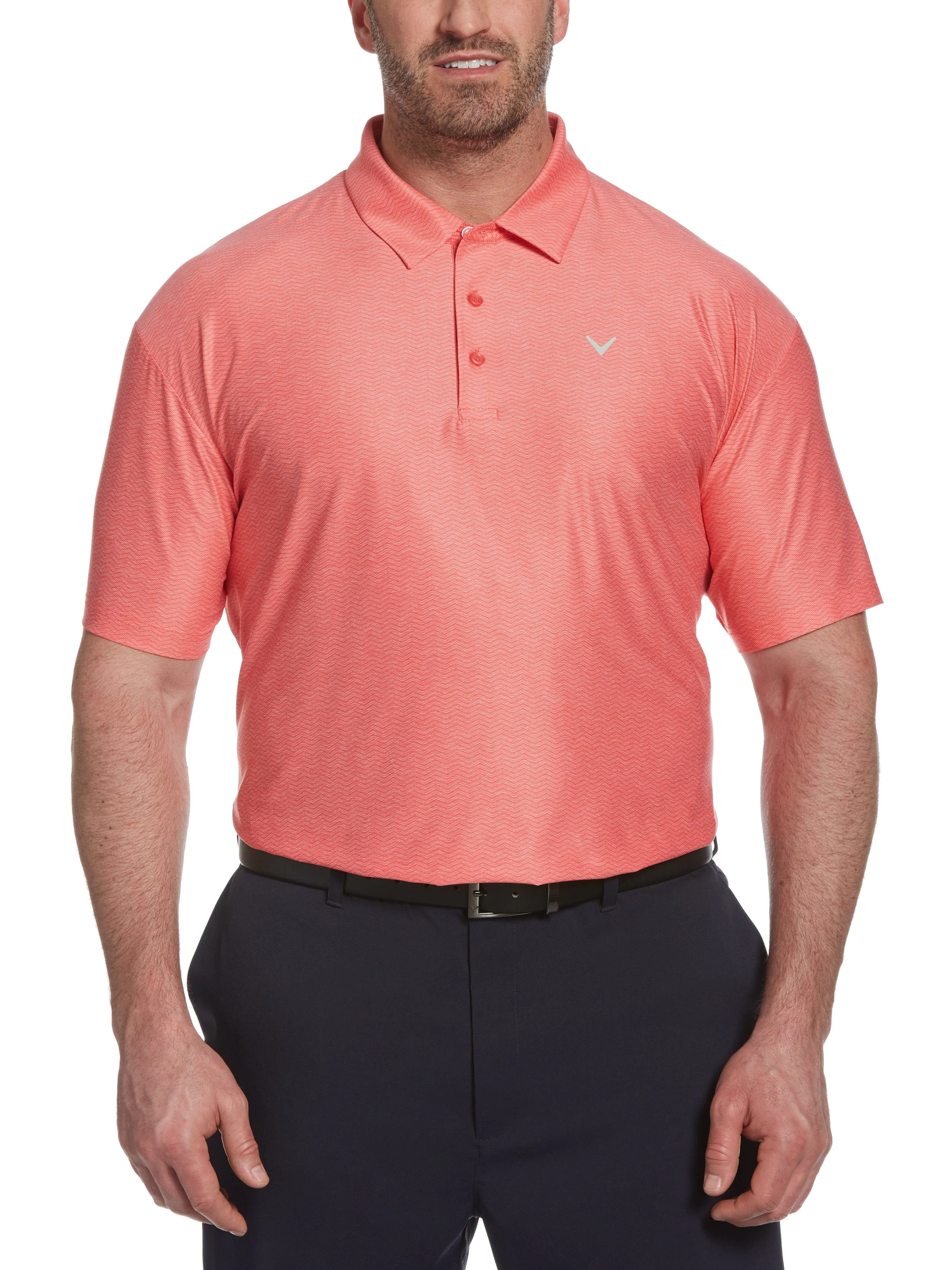 Big & Tall Jaspe Geometric Print Polo