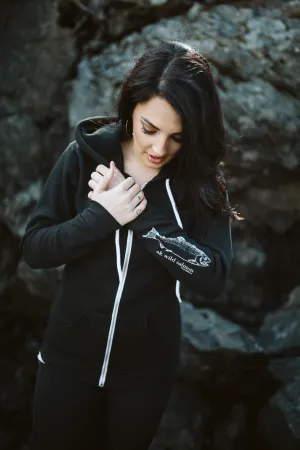 Black AK Wild Salmon 50/50 Zipped Hoody $69.00