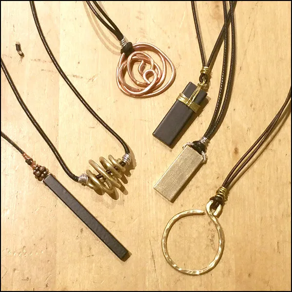 Boho Copper Spiral Pendant