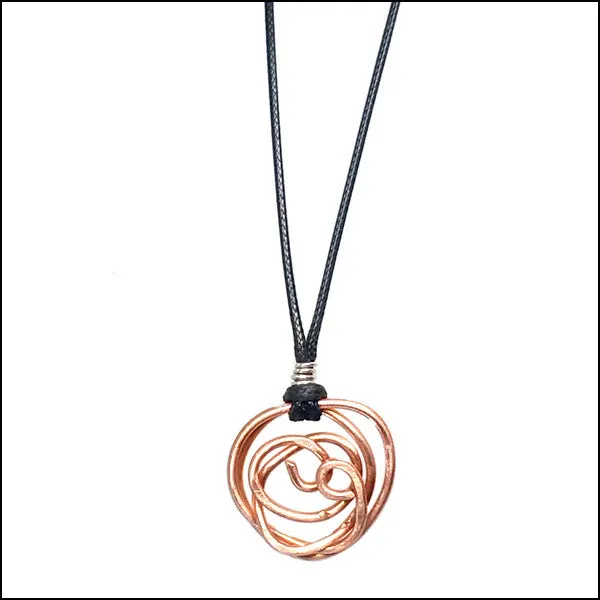 Boho Copper Spiral Pendant