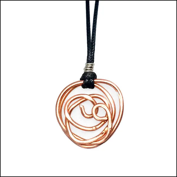 Boho Copper Spiral Pendant
