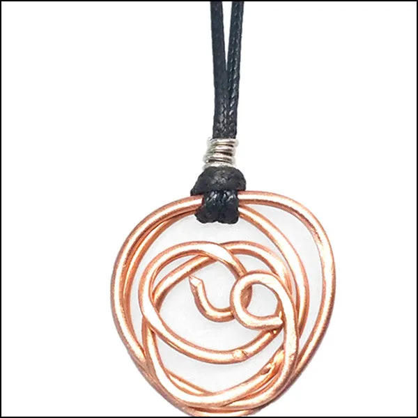 Boho Copper Spiral Pendant