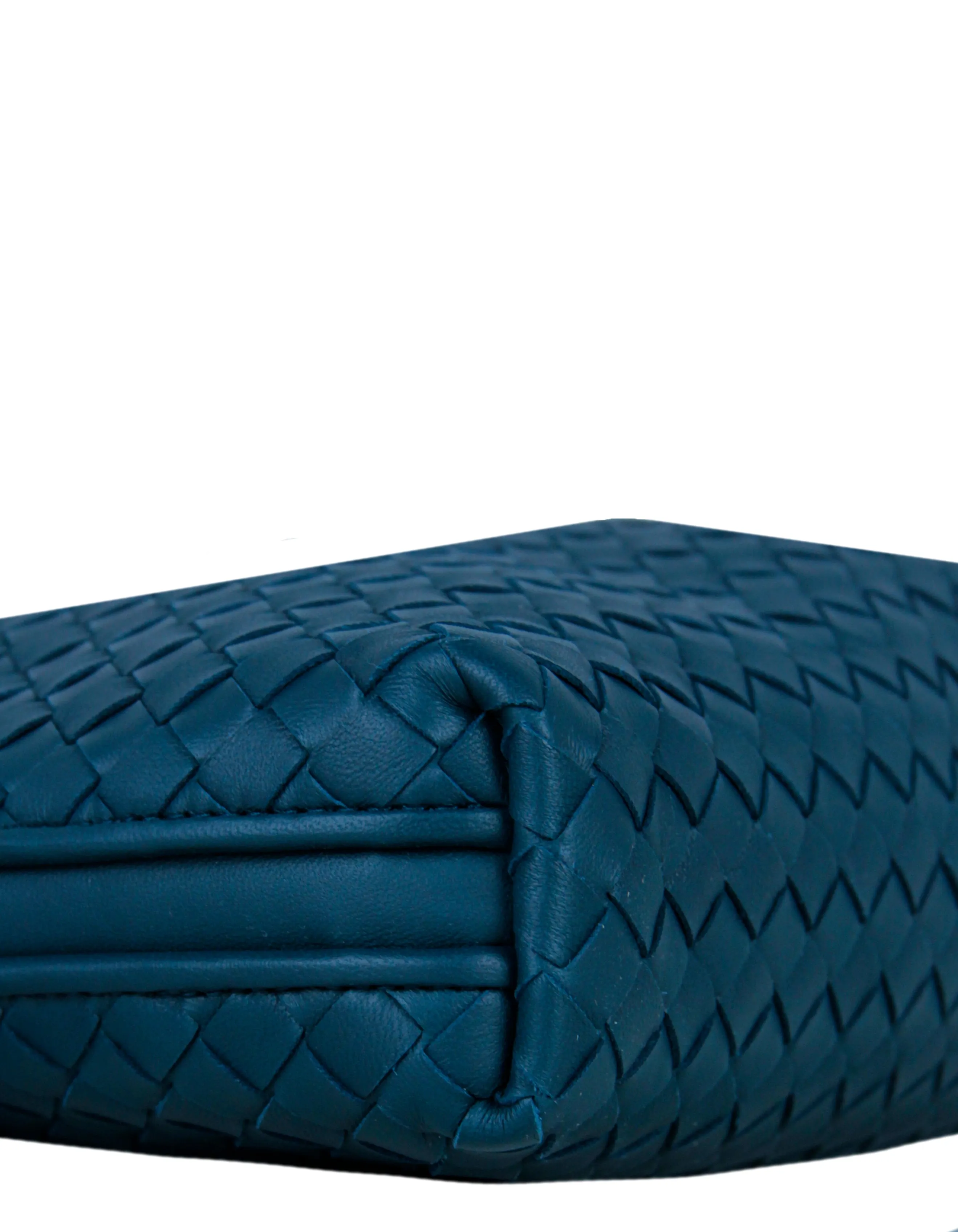 Bottega Veneta Dark Teal Intrecciato Nodini Crossbody Bag
