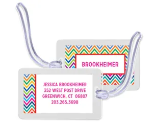 Bright Chevron Luggage Tag - Set of 4