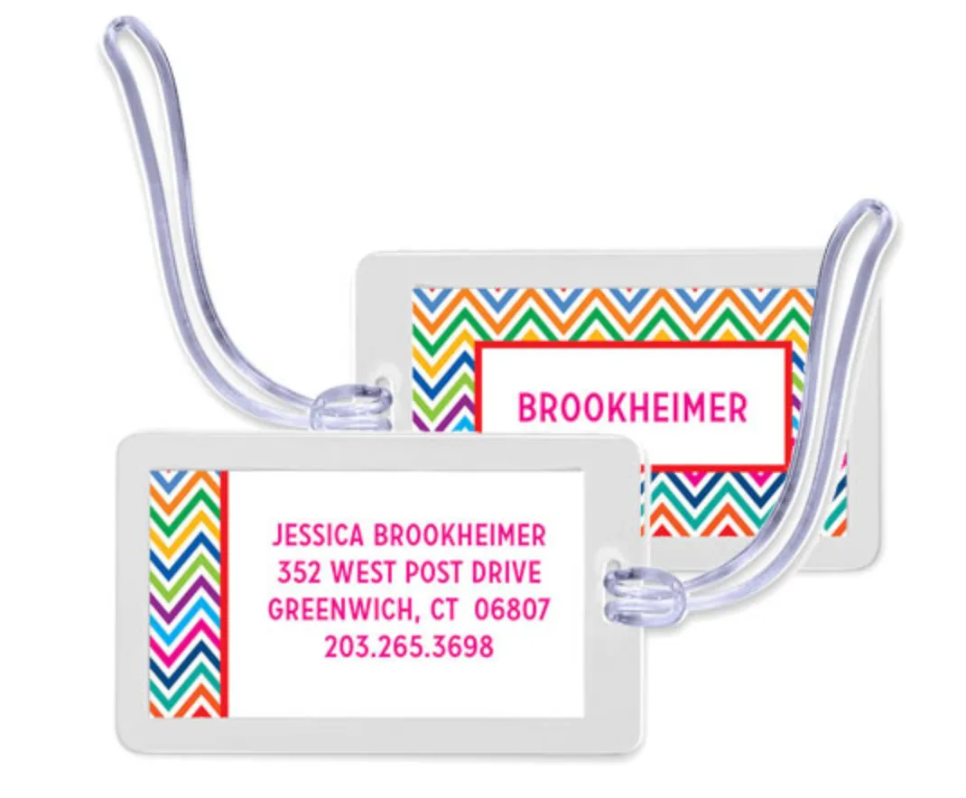 Bright Chevron Luggage Tag - Set of 4