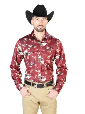 Camisa Vaquera Manga Larga de Broches Estampada Floral Multicolor para Hombre 'El Señor de los Cielos' - ID: 43951
