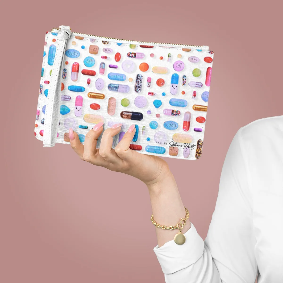 Candy Colored Pill Grid Clutch