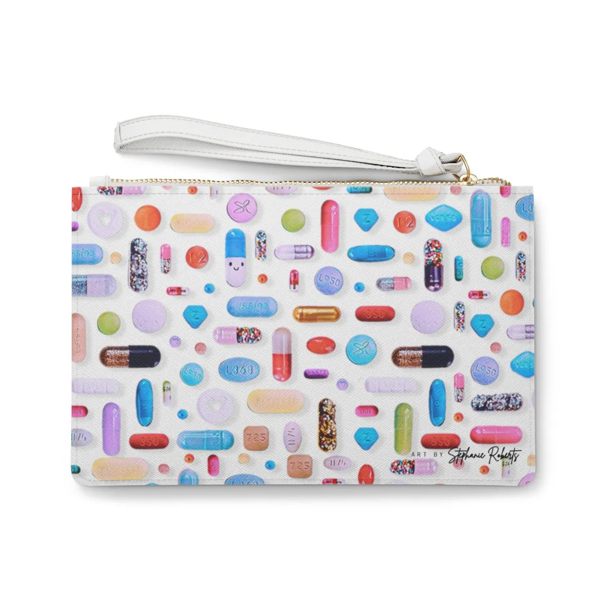 Candy Colored Pill Grid Clutch