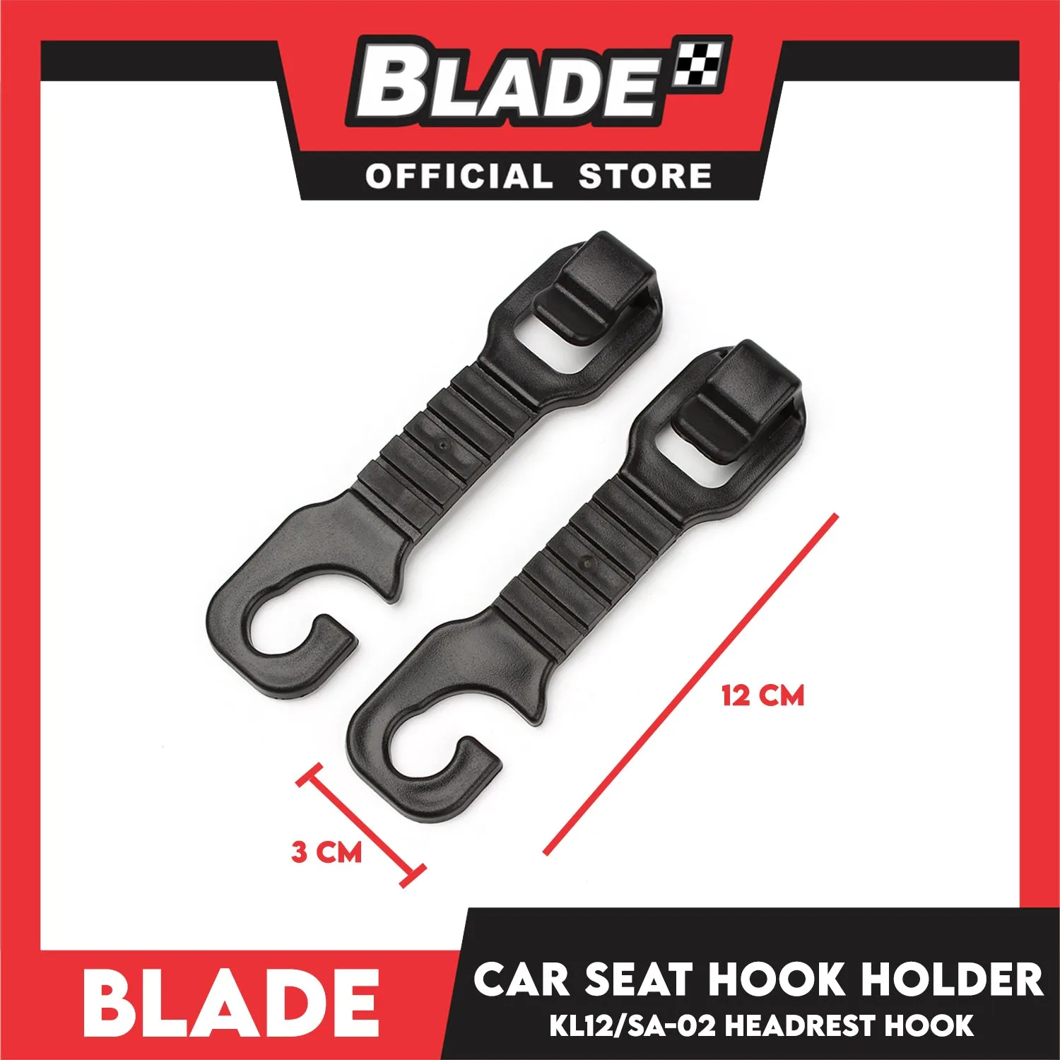 Car Seat Hook Holder K12 SA-02 Headrest Hook Set of 2 (Black) Conveniently Holds Grocery bags, Handbags, Purses, Umbrellas and More