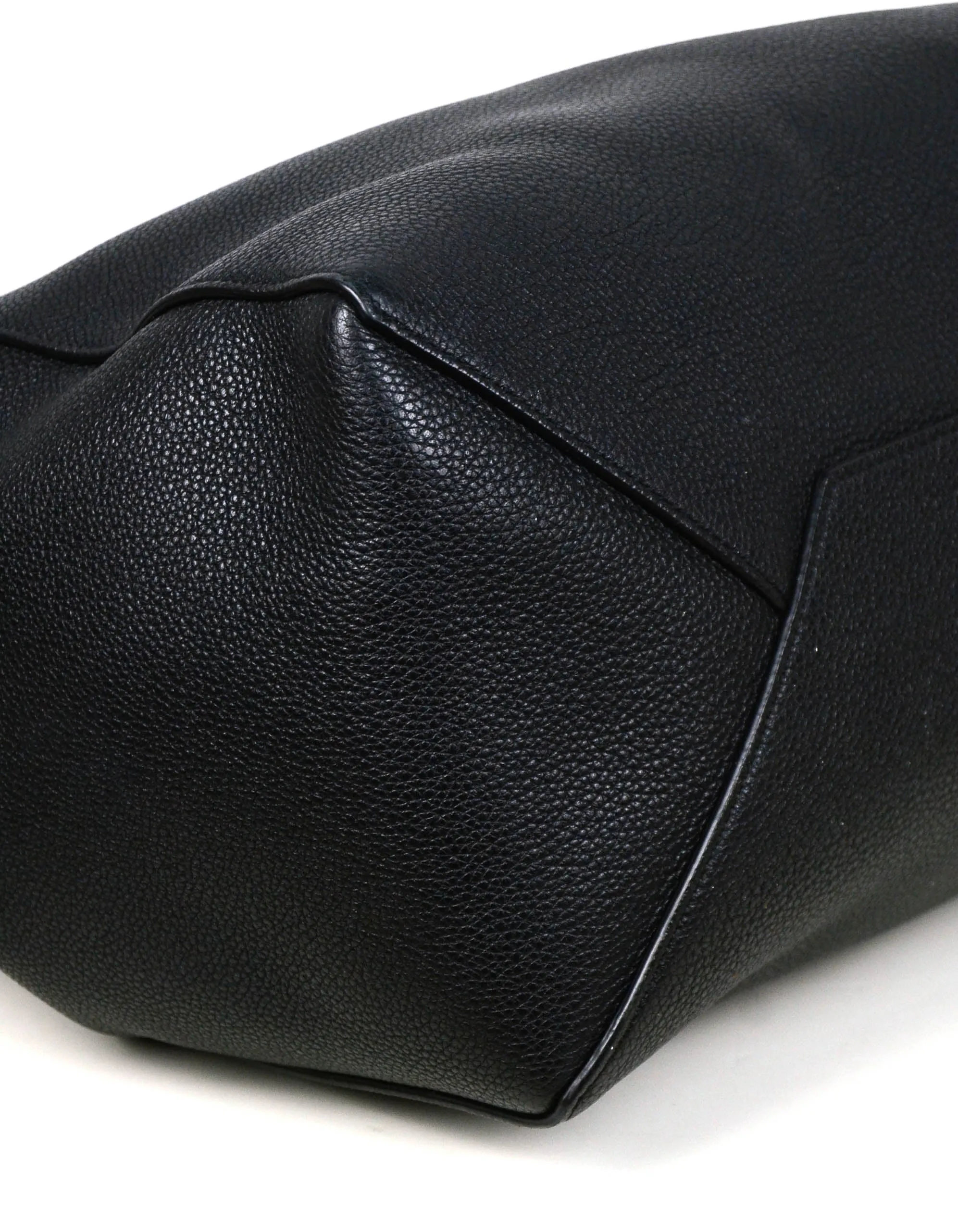 Celine Black Calfskin Leather Small Belt Cabas Phantom Tote Bag