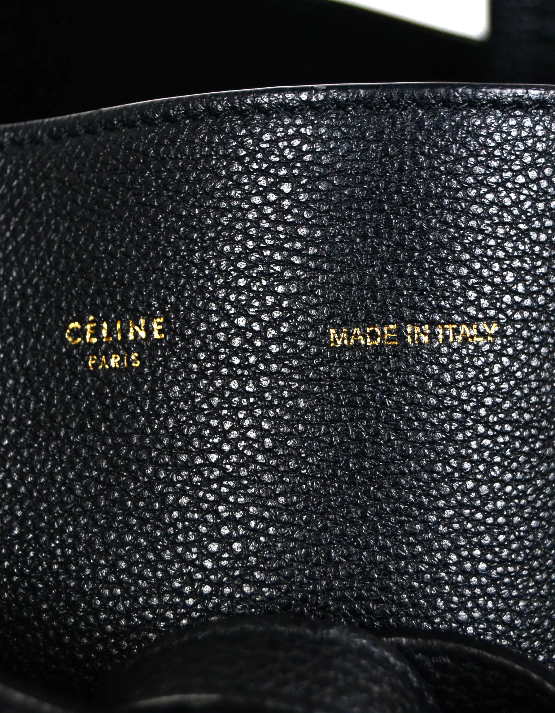 Celine Black Calfskin Leather Small Belt Cabas Phantom Tote Bag