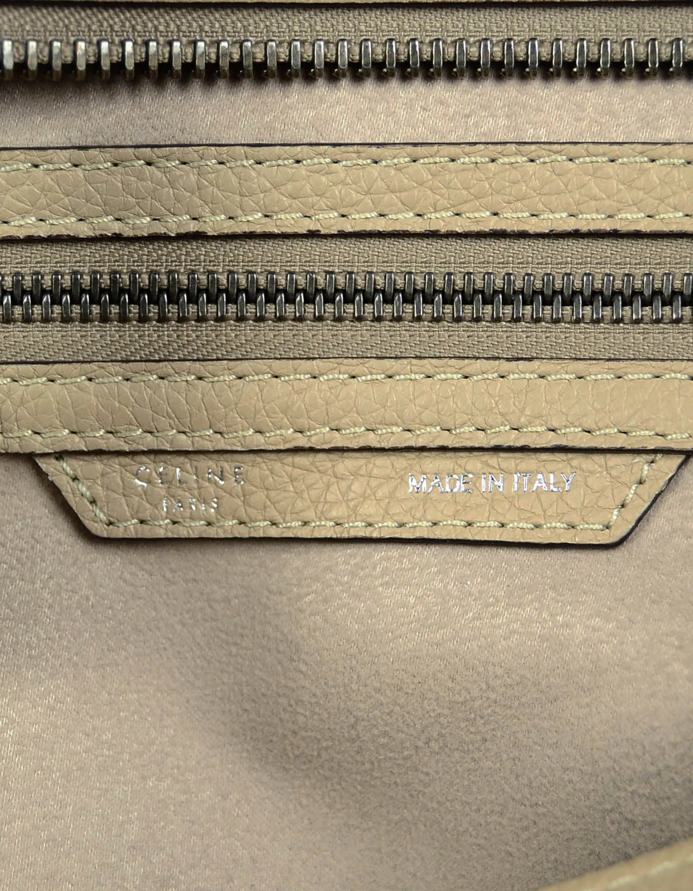 Celine Dune Drummed Calfskin Leather Luggage Shoulder Tote Bag