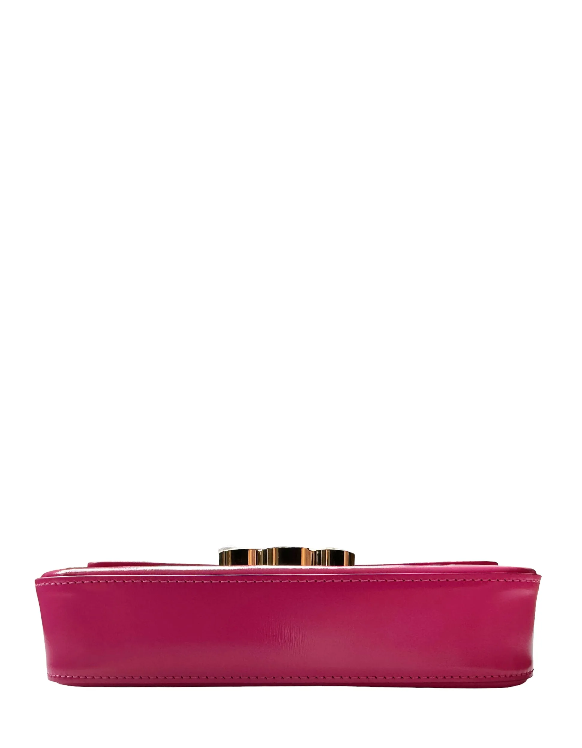 Celine Fuchsia Pink Shiny Calfskin Triomphe Shoulder Bag
