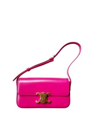 Celine Fuchsia Pink Shiny Calfskin Triomphe Shoulder Bag