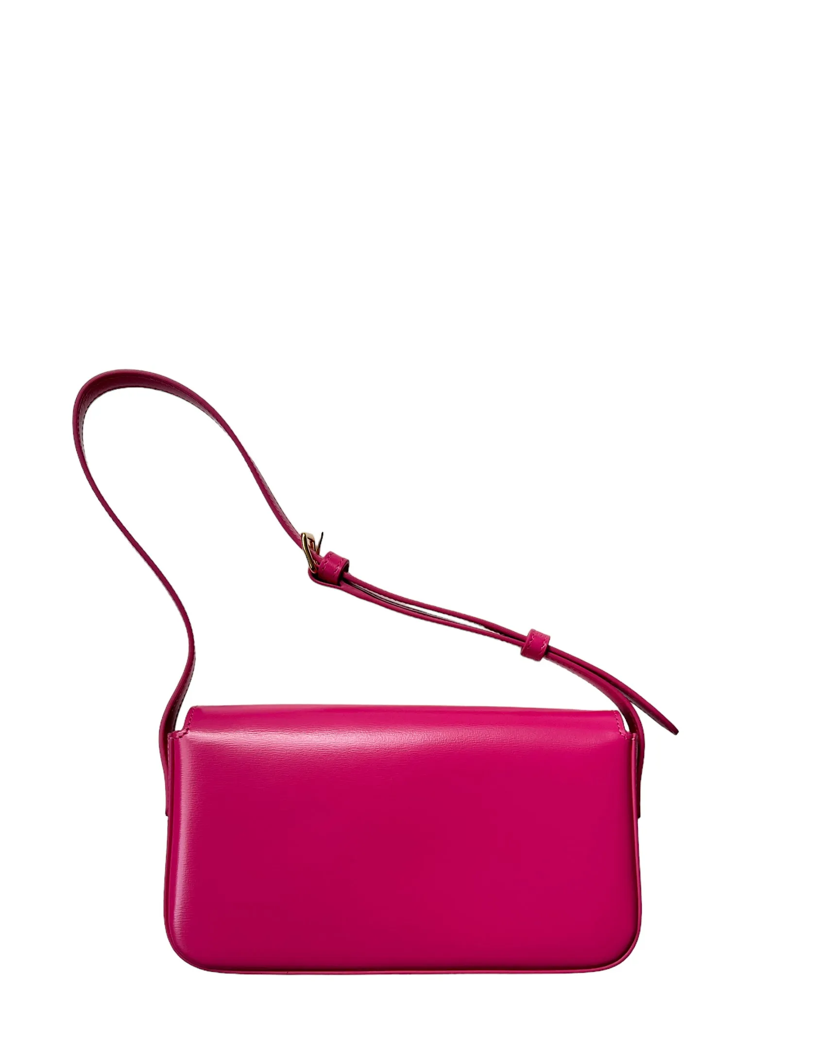 Celine Fuchsia Pink Shiny Calfskin Triomphe Shoulder Bag