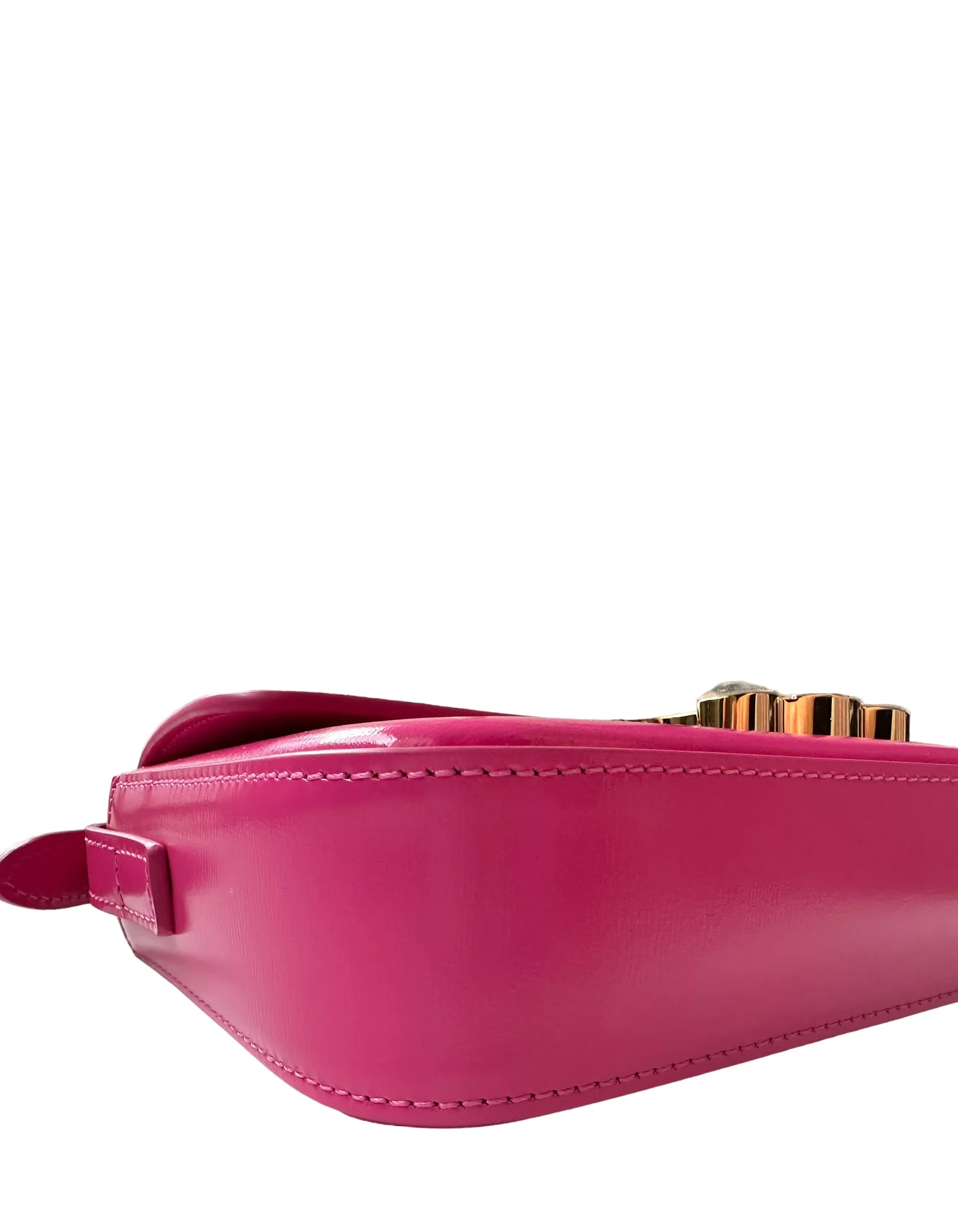 Celine Fuchsia Pink Shiny Calfskin Triomphe Shoulder Bag