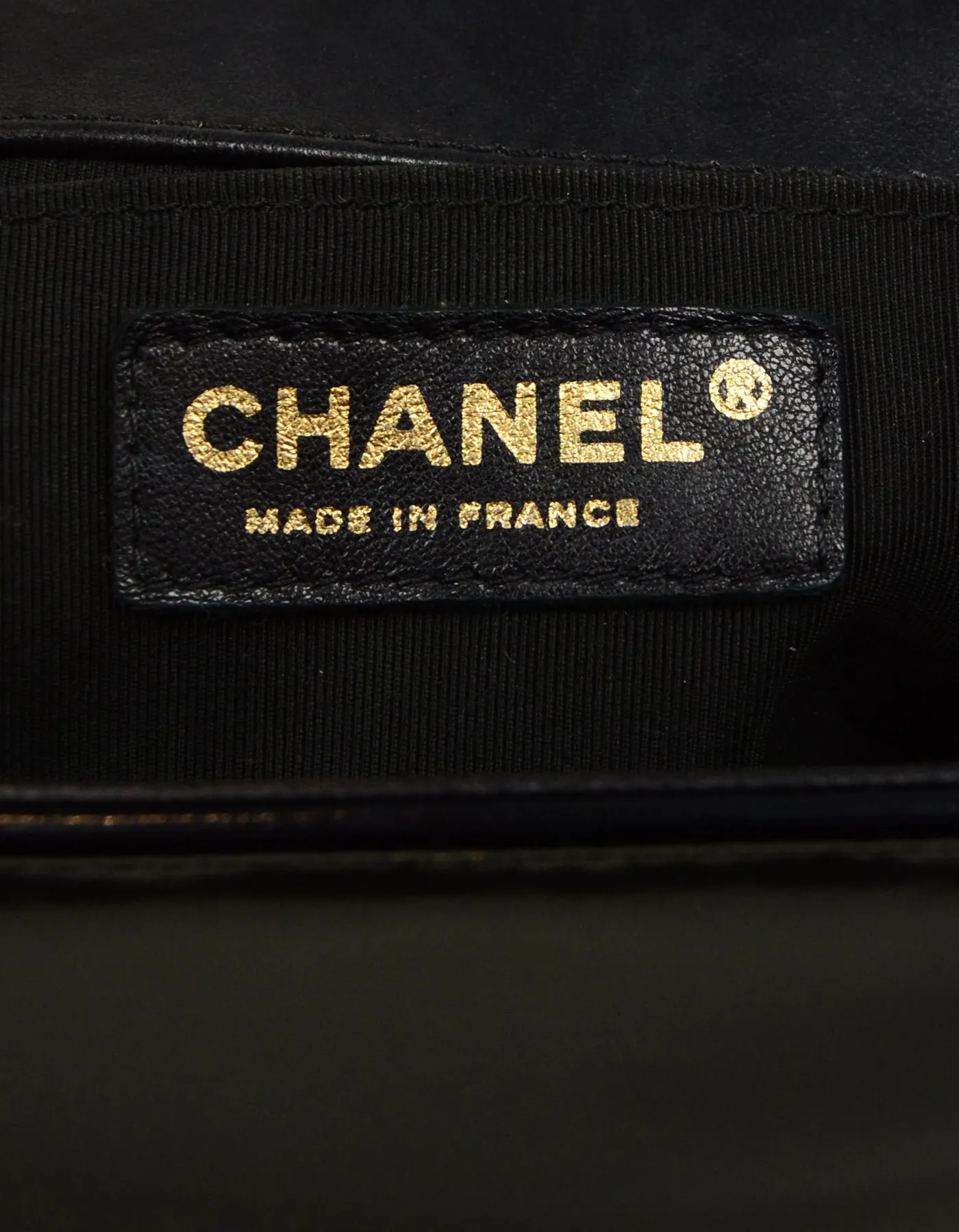 Chanel 2016-2017 Black Glazed Calfskin Quilted Leather Medium Boy Bag