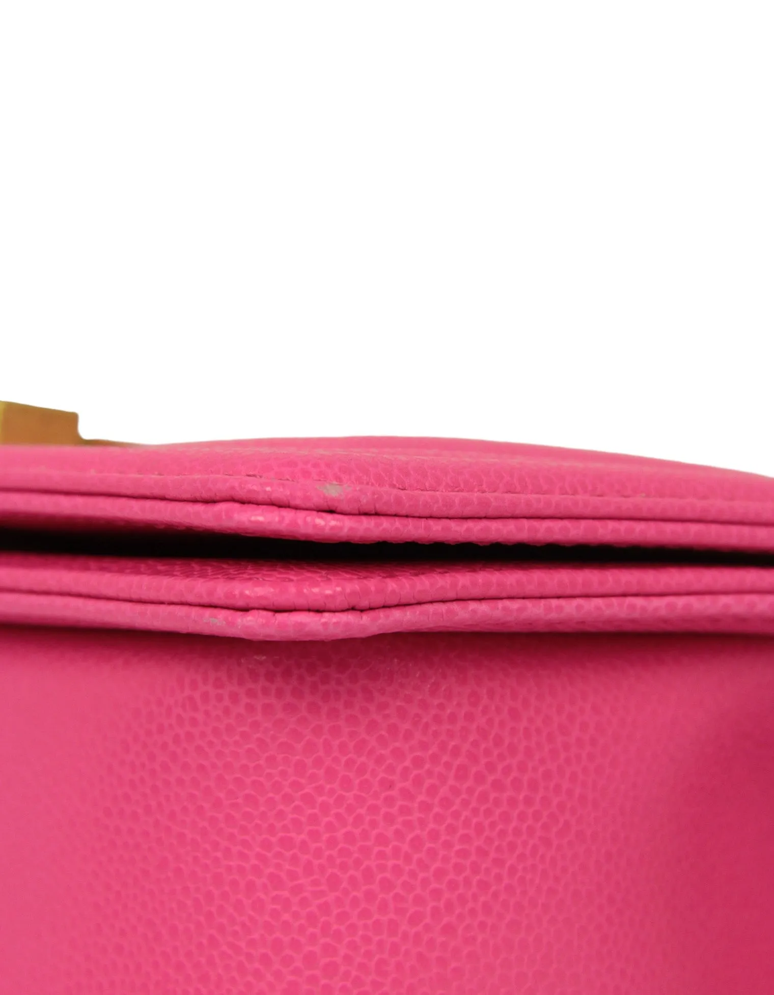 Chanel '24 Neon Pink Caviar Leather Small Boy