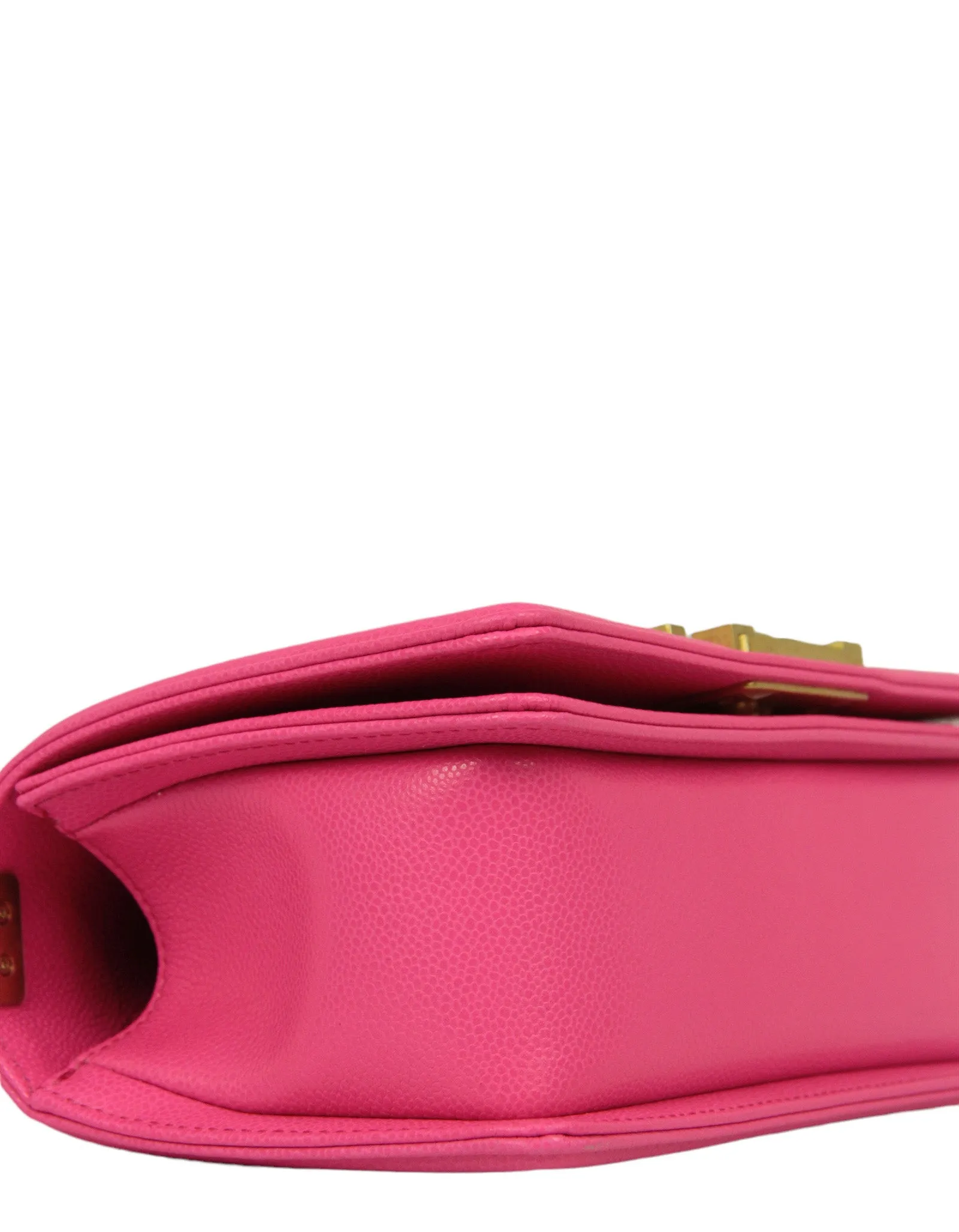 Chanel '24 Neon Pink Caviar Leather Small Boy