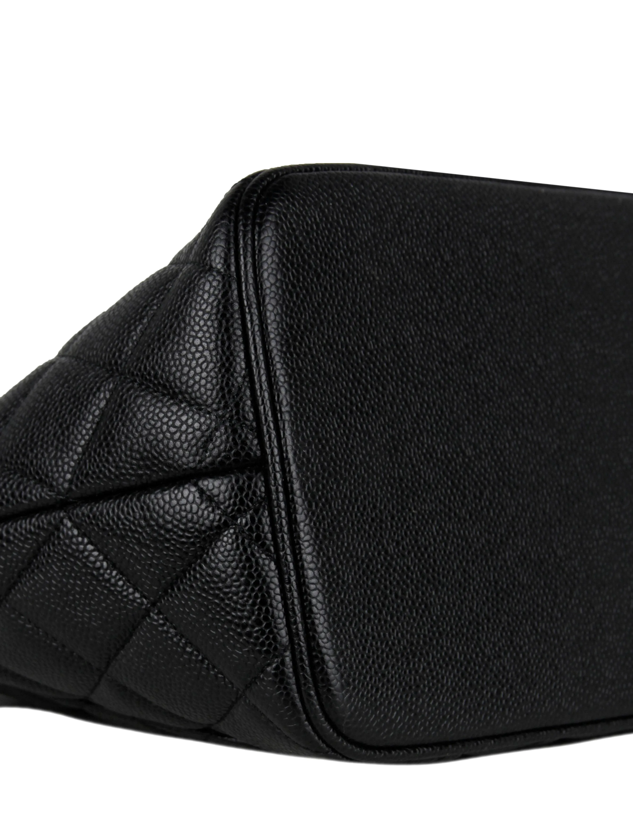 Chanel Black Caviar Leather CC Medallion Tote Bag