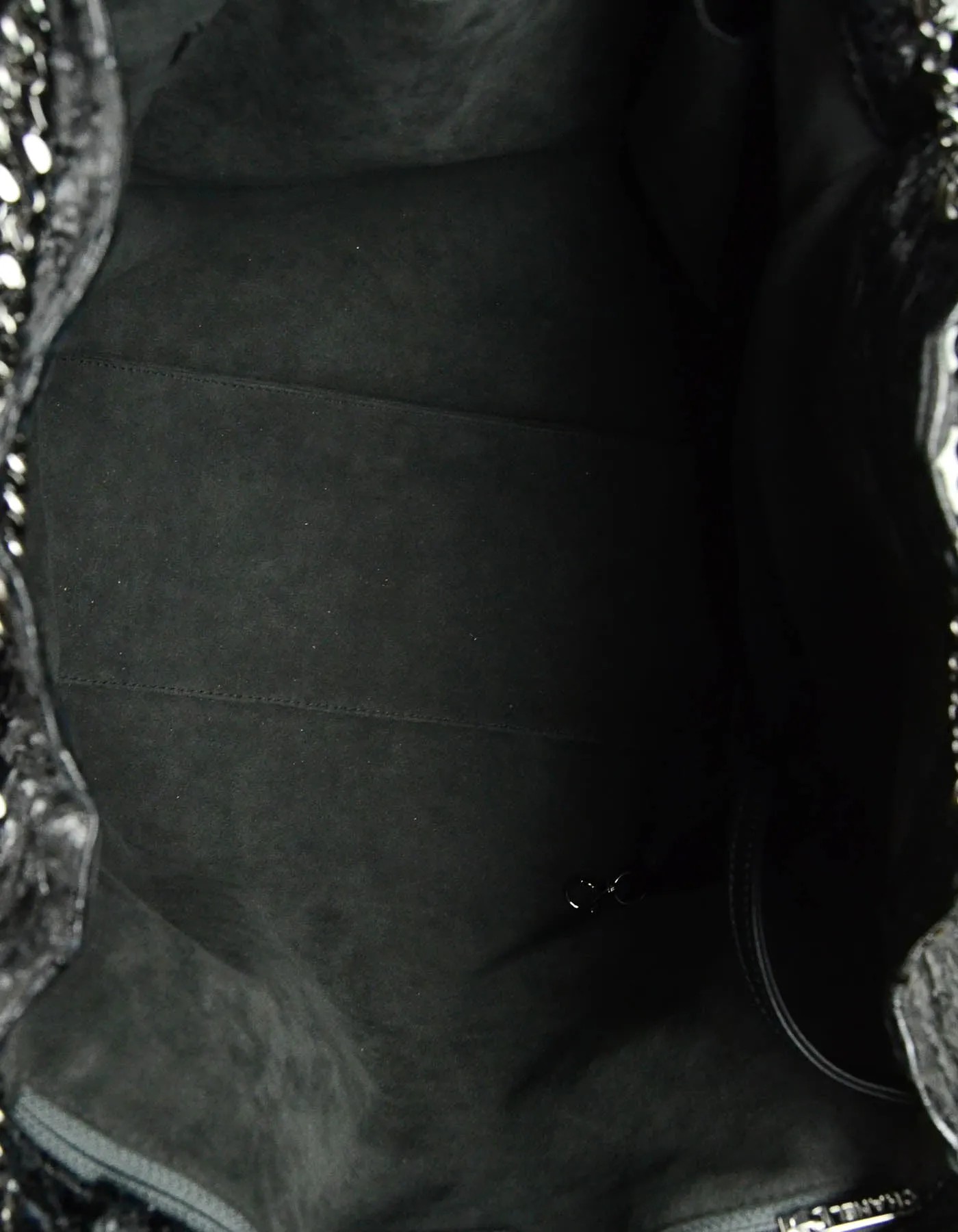 Chanel Black Python CC Accordion Large Chain Tote Bag