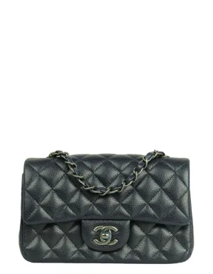 Chanel Dark Navy Caviar Rectangular Mini Flap
